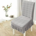 thumbnail image 1 of Spandex Dining Chair Cover with Skirt, Washable Slipcover Seat for Kitchen, Dining Room, Wedding Banquet Decor, Fits 16-21in Parson Chairs, Multiple Colors, 1 of 8