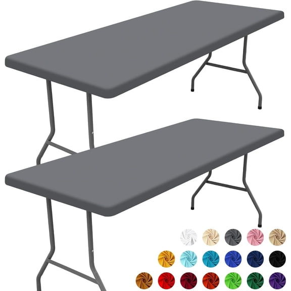 Spandex Elastic Fit Rectangle Tablecloth, Stretch Folding Table Cover, Wrinkle Free Picnic Cloth, Indoor Outdoor Party Protector, Machine Washable