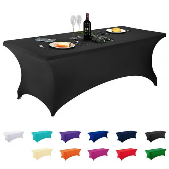 Spandex Fitted Stretch Table Cover for 6 ft or 4ft or 8ft Folding Table,Rectangular Cocktail Tablecloth,Perfect for Party or Banquet