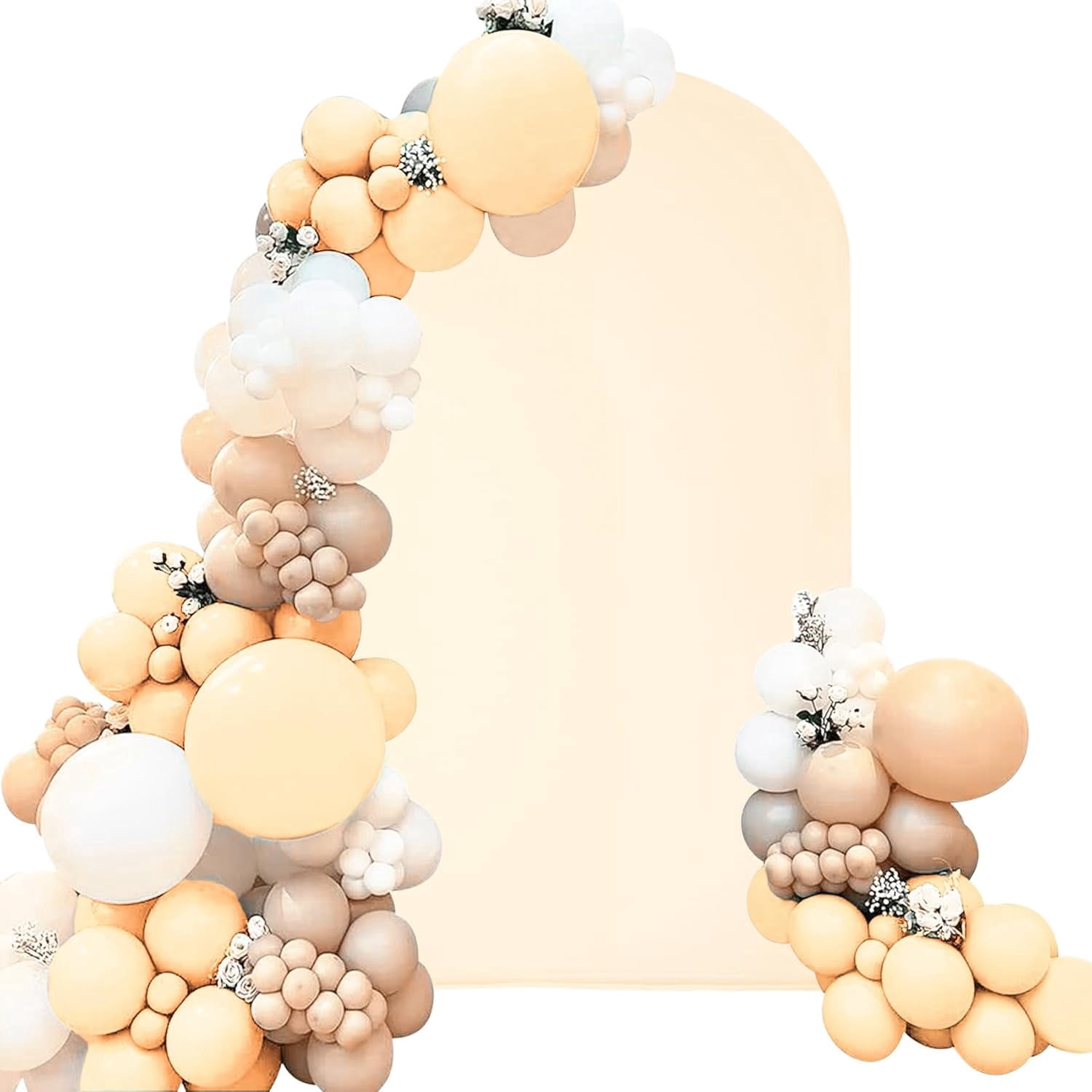 Spandex Fitted Wedding Arch Cover 5FT Beige Arch Backdrop Cover, Round ...