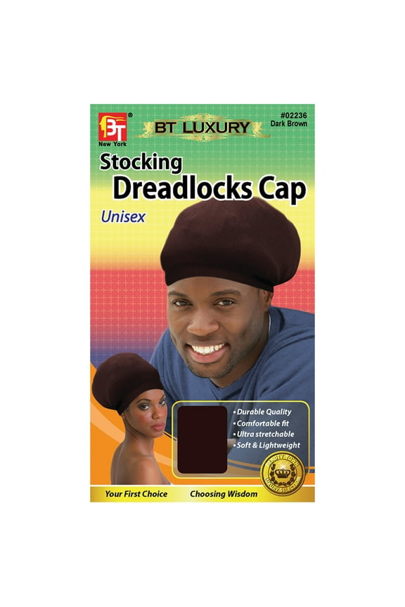 Spandex Loc Cap Unisex Dreadlock Cap Sleeping Cap Sleep Bonnet for both Men Women (Dark Brown)