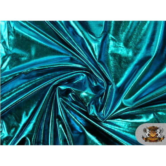 Spandex Metallic TEAL Fabric / 60" Wide / Sold by the Yard