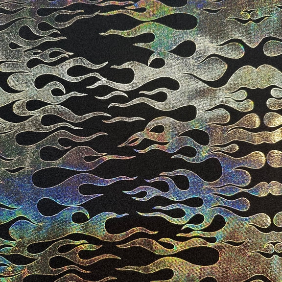 Spandex Palace Nylon Spandex Hologram Flame Foil Fabric