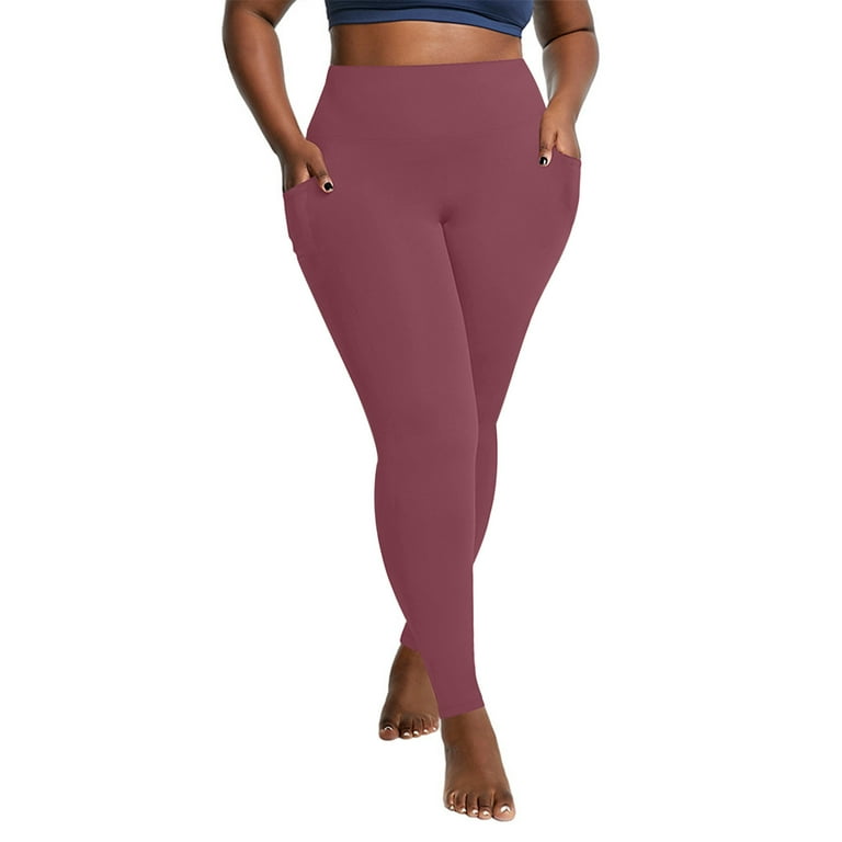 Spandex Plus Size Leggings for Curvy Women XL 5XL High Waist Stretch Yoga Pants Slimming Quick Dry Workout Tights 3XL Pink