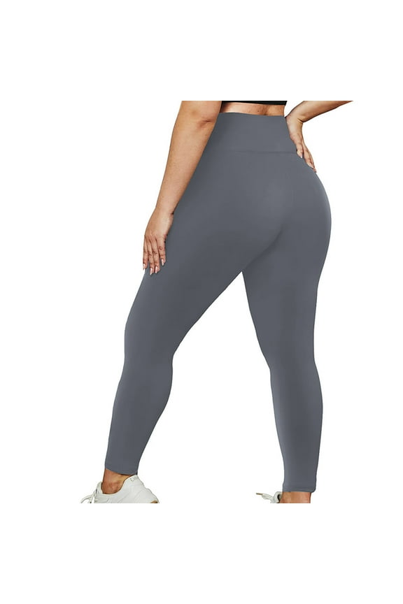 Spandex Plus Size Workout Leggings for Curvy Women XL-5XL High Waist Stretch Yoga Pants Slimming Fitness Gym Tights, 2XL, Dark Gray