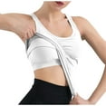 thumbnail image 1 of Spandex Rib Tank Top Built in Bra Women Sleeveless Racerback Padded Workout Yoga Tanks Casual Summer Clothes (Small, White), 1 of 4
