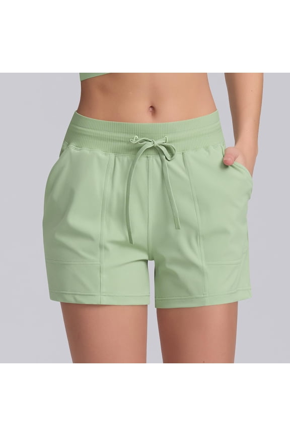 Spandex Shorts Women Womens Biker Shorts- High Waisted Booty Workout Volleyball Yoga Spandex Green M