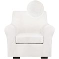 thumbnail image 1 of Spandex Stretch 2 Pieces Armchair Cover Super Soft Armchair Slipcovers Water Repellent Couch Covers Sofa Chair Cover for Living Room Furniture Protector Washable(White), 1 of 14