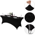 thumbnail image 1 of Spandex Tablecloth Fitted and Tight Cloth for Rectangle Table -Free and Stretch Table Cover for Party Wedding Banquet and Birthday Events with Elastic Fabric Design, 1 of 9