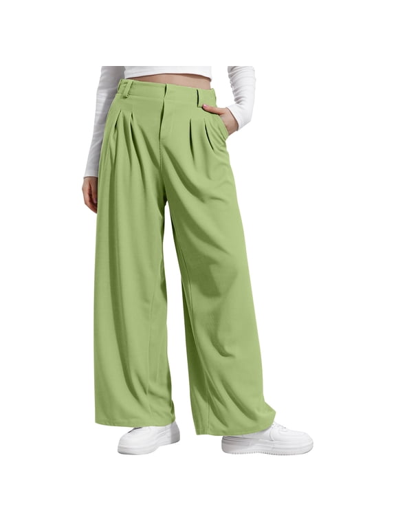Spandex for Women Summer Fall Loose Fit Brunch High Leg Flare Wide Leg Basic Long Bootcut Leg Pants Ladies 2026 Clothing Country Concert