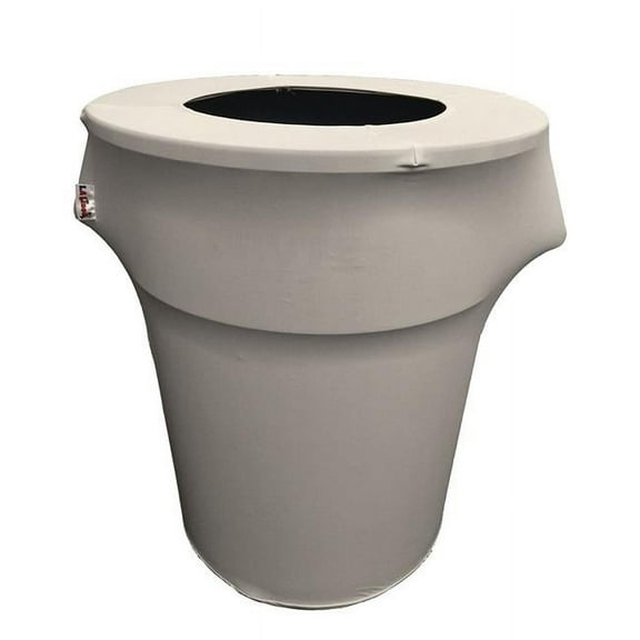 SpandexCover55G-GrayLgtX41 Stretch Spandex Trash Can Cover 55 gal Round, Light Gray