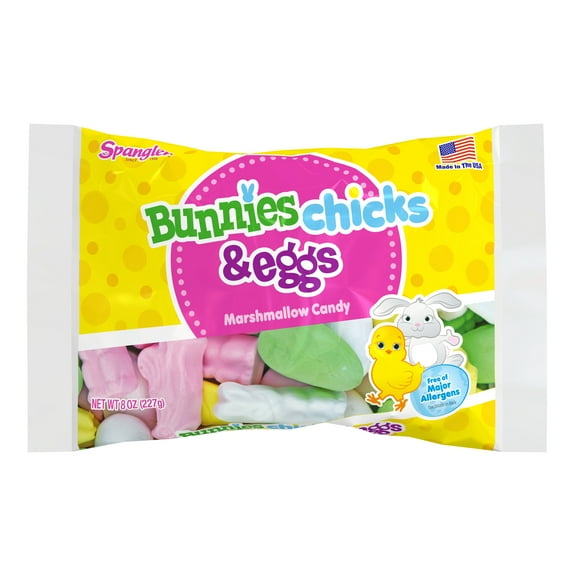 Spangler Bunnies, Chicks, & Eggs Easter Candy Marshmallow Chewy Candy, 8.0oz Bag