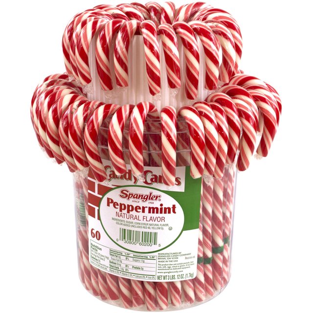 Spangler Peppermint Candy Canes, 60 count