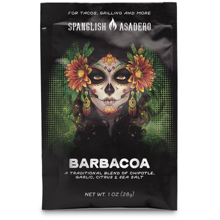 Spanglish Asadero Barbacoa Seasoning Blend with Chipotle, Garlic, and Citrus, 1 oz Packet