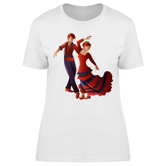Spaniard Couple Performing Dance T-Shirt Women -Image by Shutterstock, Female Large