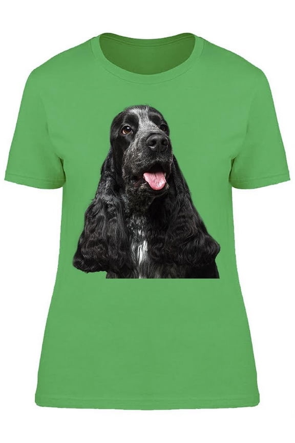 Spaniel Dog Face Portrait T-Shirt Women -Image by Shutterstock, Female Large