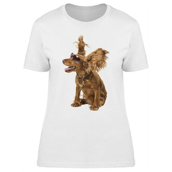 Spaniel In Glasses T-Shirt Women -Image by Shutterstock, Female Medium