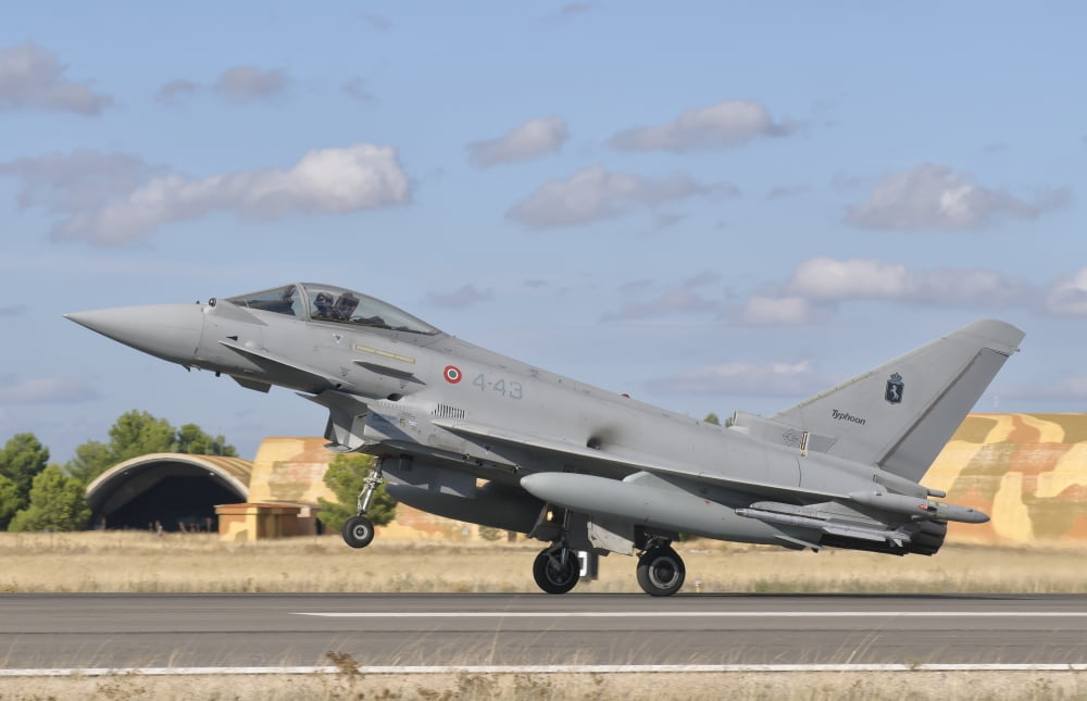 Spanish Air Force EF-2000 Typhoon Canvas Art - Giovanni CollaStocktrek Images (18 x 12)