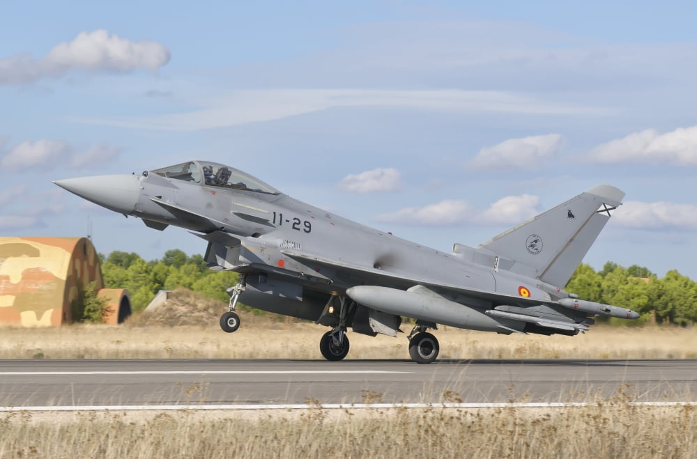 Spanish Air Force EF-2000 Typhoon Canvas Art - Giovanni CollaStocktrek Images (34 x 23)