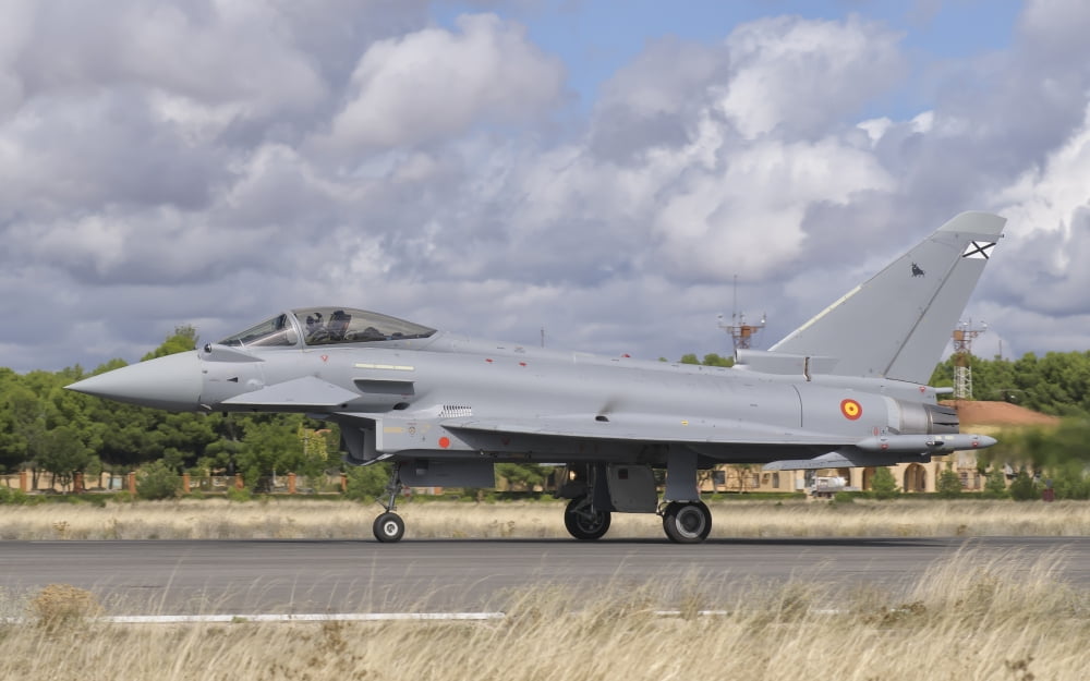 Spanish Air Force EF-2000 Typhoon Canvas Art - Giovanni CollaStocktrek Images (35 x 22)