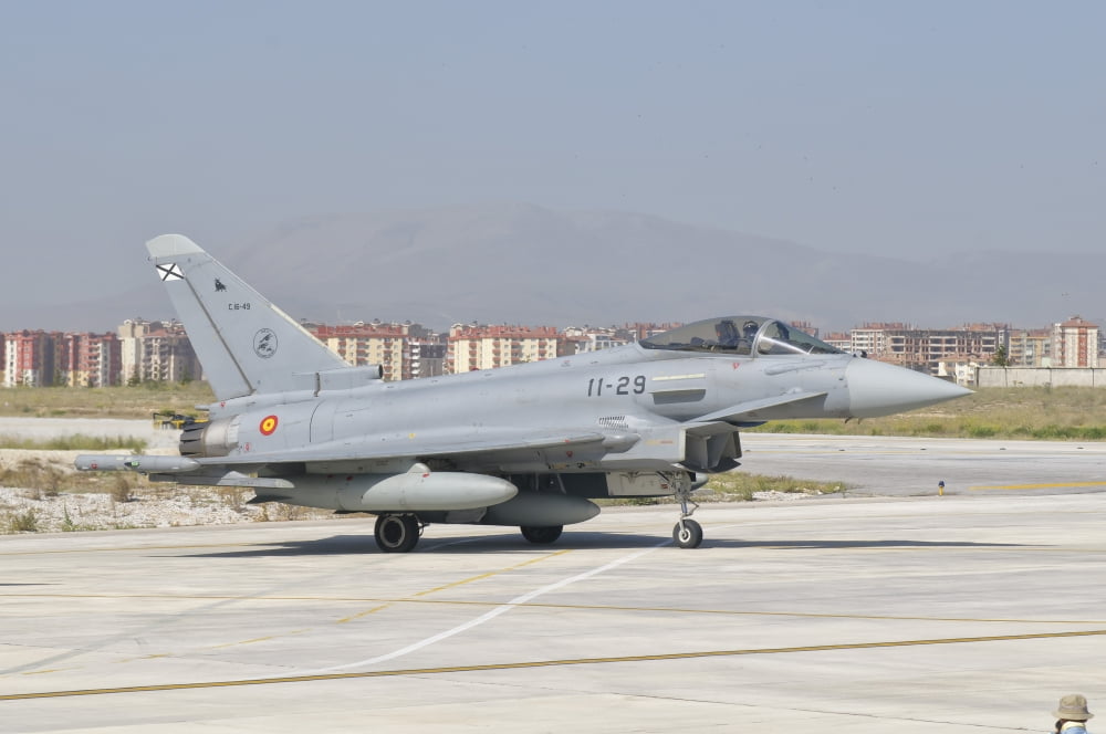 Spanish Air Force EF-2000 Typhoon at Konya Air Base Turkey Canvas Art - Giovanni CollaStocktrek Images (18 x 12)