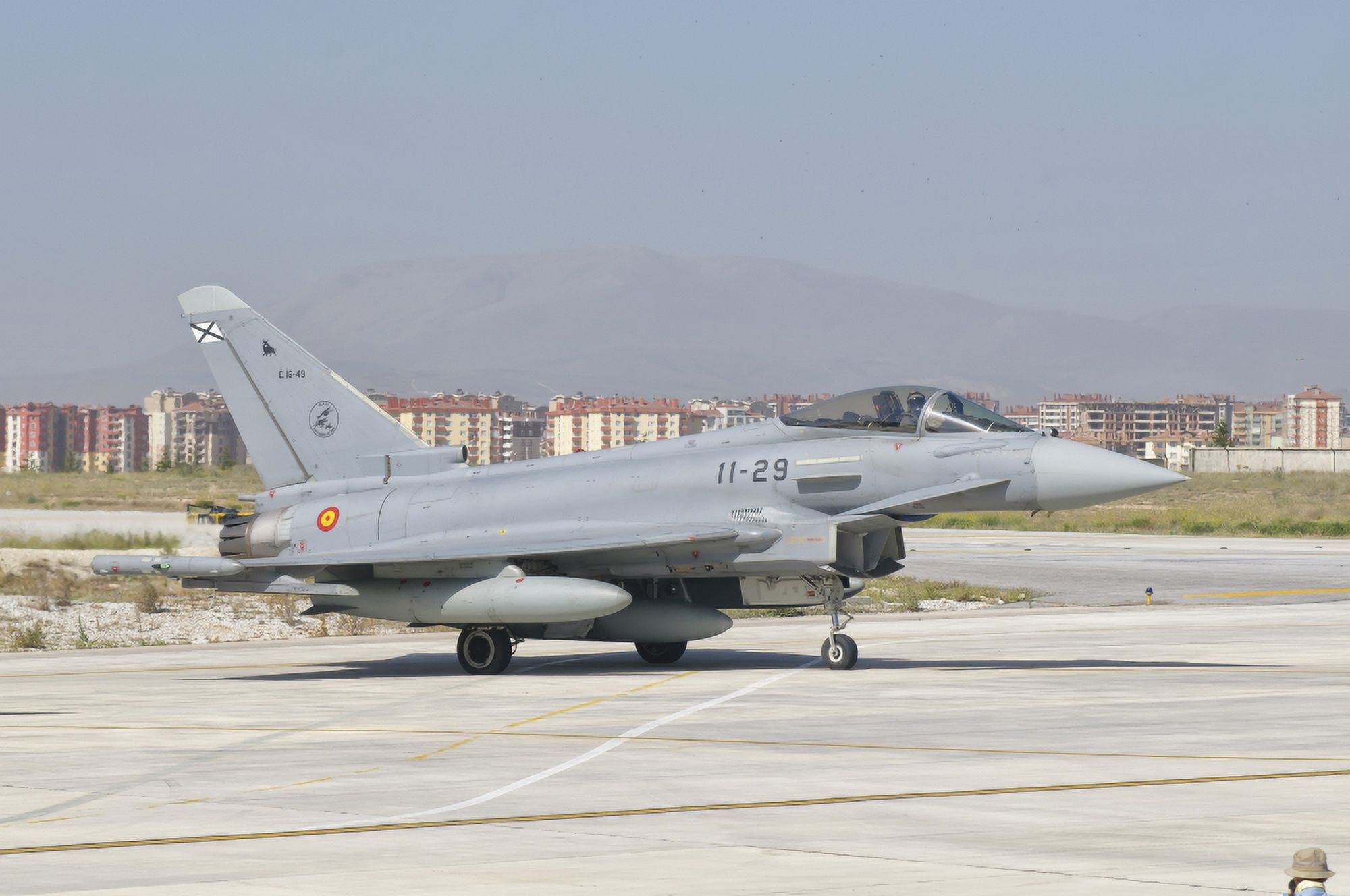 Spanish Air Force EF-2000 Typhoon at Konya Air Base Turkey Canvas Art - Giovanni CollaStocktrek Images (35 x 24)