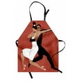 thumbnail image 1 of Spanish Apron, Latin Couple Performing Tango Argentine Ballroom Romantic Dance Passion, Unisex Kitchen Bib with Adjustable Neck for Cooking Gardening, Adult Size, Dark Coral Black White, by Ambesonne, 1 of 4