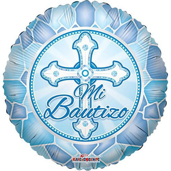 Spanish Baptism Mylar Balloons 18" Blue (5 ct)