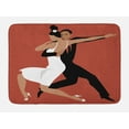 thumbnail image 1 of Spanish Bath Mat, Latin Couple Performing Tango Argentine Ballroom Romantic Dance Passion, Plush Bathroom Decor Mat with Non Slip Backing, 29.5" X 17.5", Dark Coral Black White, by Ambesonne, 1 of 2