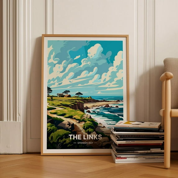 Spanish Bay Golf Course Travel Wall Art, Stretched Canvas 16x20in