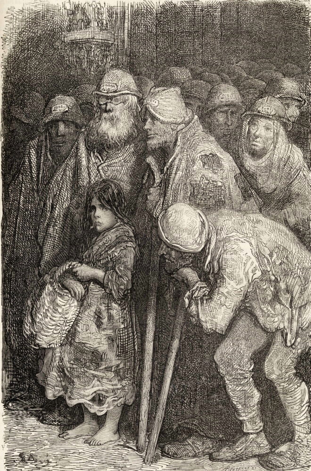 Spanish Beggars From Burgos Spain In The 19Th Century From El Mundo En La Mano Published 1878 Canvas Art - Ken Welsh Design Pics (22 x 36)