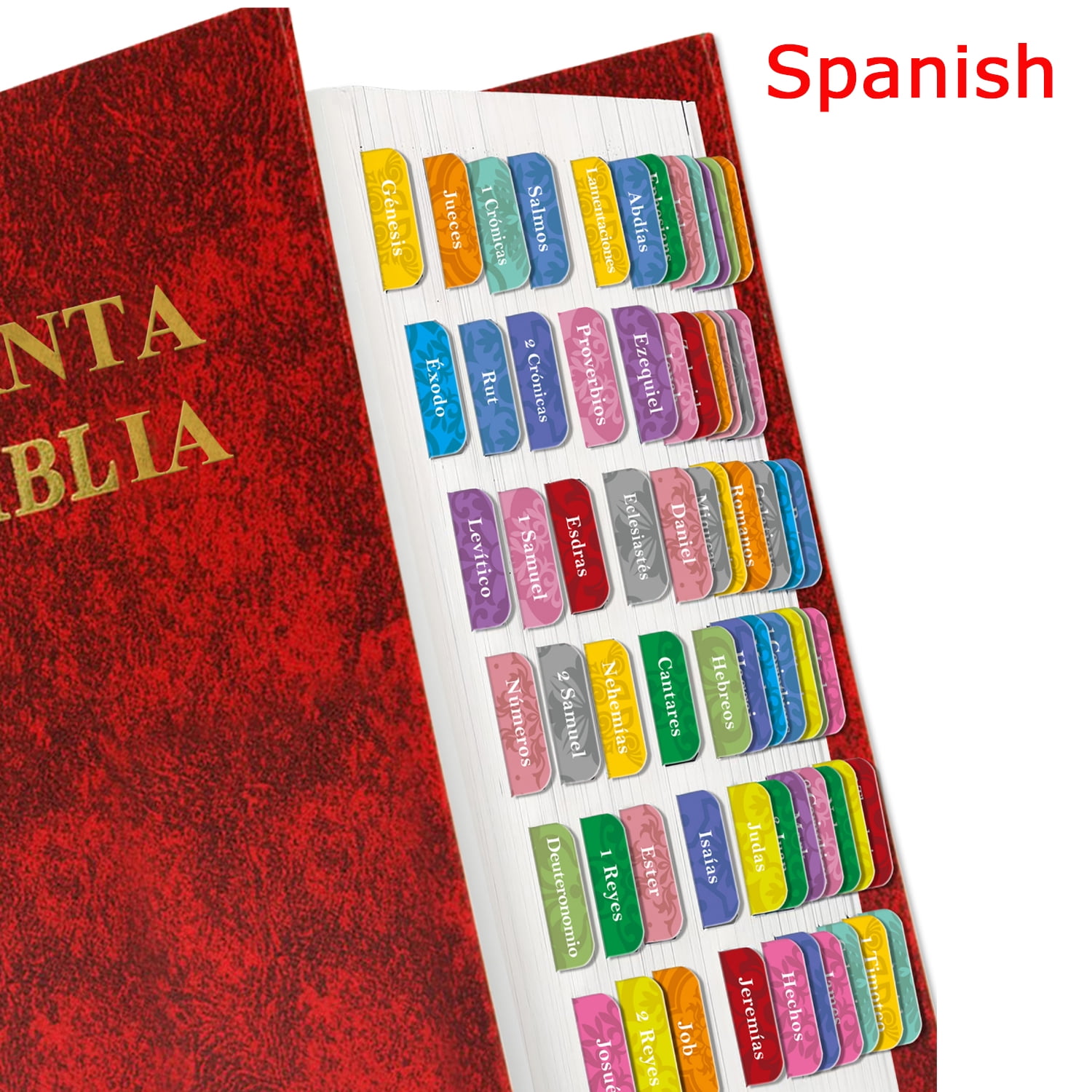 Spanish Bible Tabs, 75 Tabs, Laminated Bible Tabs for Women and Men ...