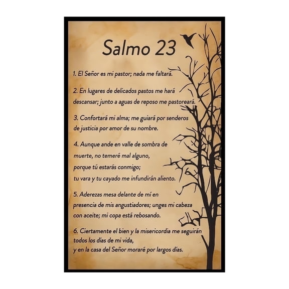 Psalm 23 in Spanish Wall Art Salmo 23 En Español Canvas Print Christian Bible Verse Decor for Prayer Room Bedroom Church Ready to Hang