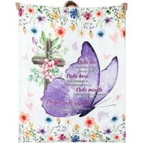 Spanish Christian Blanket 50" x 60" Faith Bible Religious Gifts Spanish Inspirational Gift Bible Verse Prayer Gift for Women Cozy Religious Throw Blanket for Women Christmas Scripture Gift