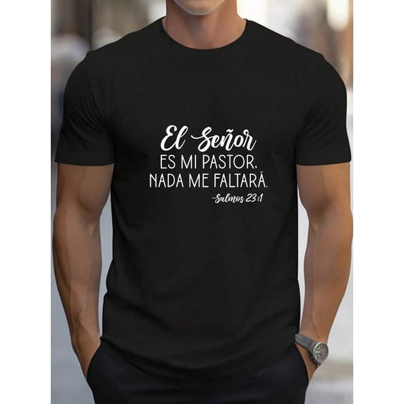 Spanish Christian Shirt With Bible Quote T-Shirt Casual Digital Print Pure Heavy Cotton T Shirt