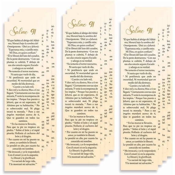 Spanish Christian Verses Bookmark | Bible Verse (Psalm 91) Packs | Marcador en Español con el Salmo 91 (Pack of 12)