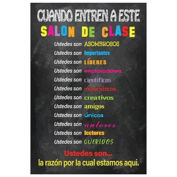 Spanish Classroom Decorations Motivational Spanish Poster for Back to School Classroom Decor Teacher Supplies, Inspirational Positive Español Poster for Kindergarten Elementary High