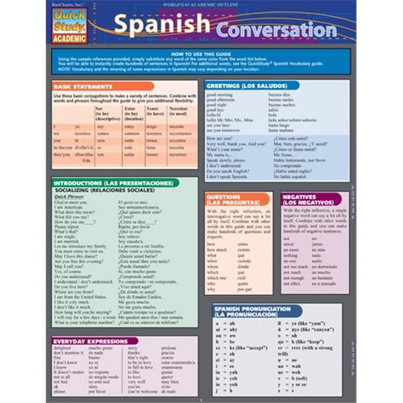 Spanish Conversation Quickstudy Easel