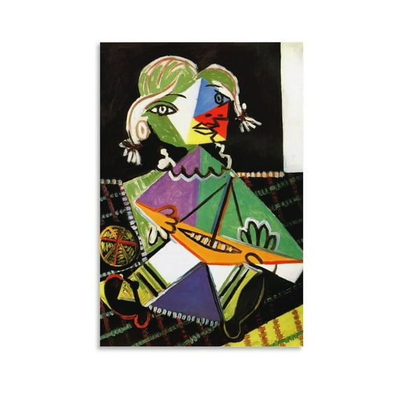 Spanish Cubist Painter Pablo Picasso The Girl in The Boat Poster Canvas Poster Wall Art Picture Prints Hanging Photo Gift Decor Home Posters Artworks 12x18inch(30x45cm)