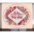 thumbnail image 1 of Ambesonne Spanish Curtains 2 Panel Set, Feliz Navidad Christmas, 108" x 84", Multicolor, 1 of 3