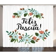 thumbnail image 1 of Ambesonne Spanish Curtains 2 Panel Set, Feliz Pascua Easter, 108" x 96", Multicolor, 1 of 3