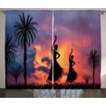 thumbnail image 1 of Ambesonne Spanish Curtains 2 Panel Set, Girls Dancing Flamenco, 108" x 96", Multicolor, 1 of 3