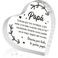 thumbnail image 1 of Spanish Dad Acrylic Heart Plaque – “Regalos para Papá”, Father’s Day or Birthday Gift for Dad from Daughter Son, Office Desk Keepsake, 4x4 Inch, 1 of 7