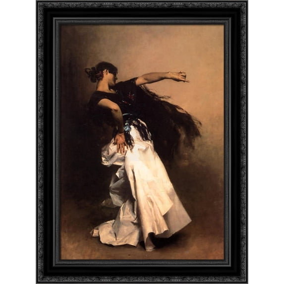 Spanish Dancer 19x24 Black Ornate Wood Framed Canvas Art by Sargent, John Singer