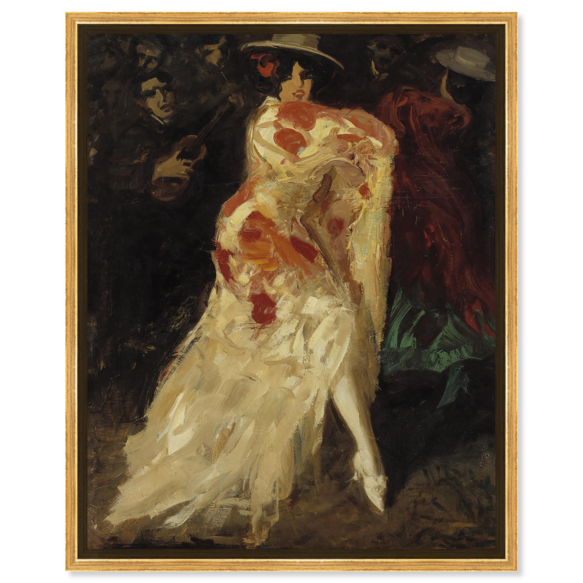 Spanish Dancer Canvas Vintage Classic Portrait by Art Remedy, Gold