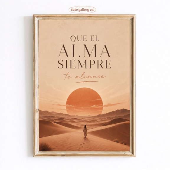 Spanish Desert Sunset Quote Wall Art Home Decor Unframed Paper Print