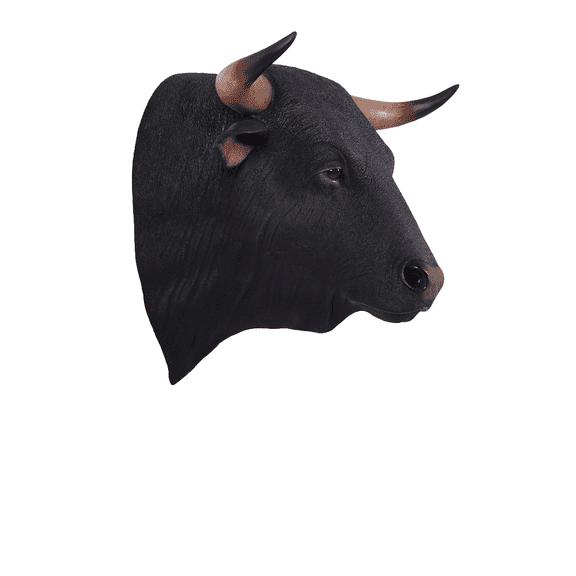 Spanish Fighting Bull Head Life Size Statue