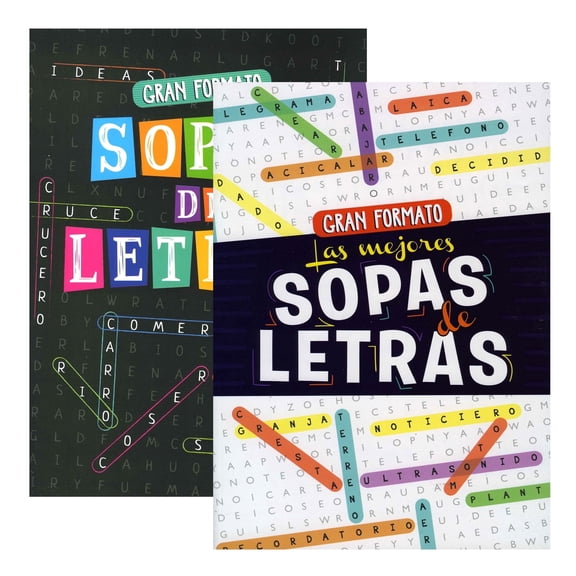 Spanish Find A Word Puzzle V, 2 Titles, Word Search Finds Words Books, 2-Pack