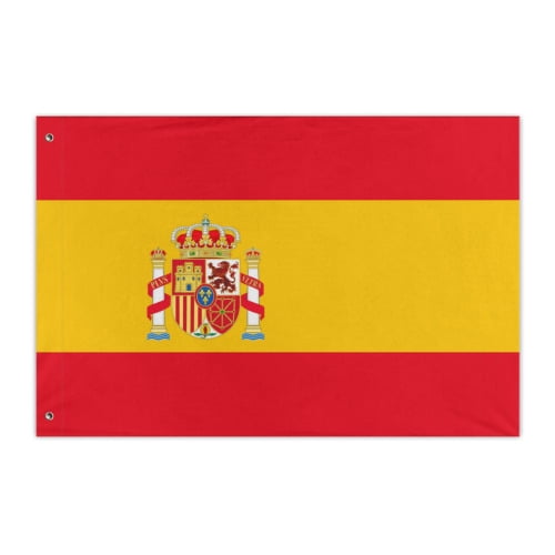 Spanish Flag 3x2 Ft Double Sided for Outdoor Spain Flags Polyester Material with 2 Metal Grommets
