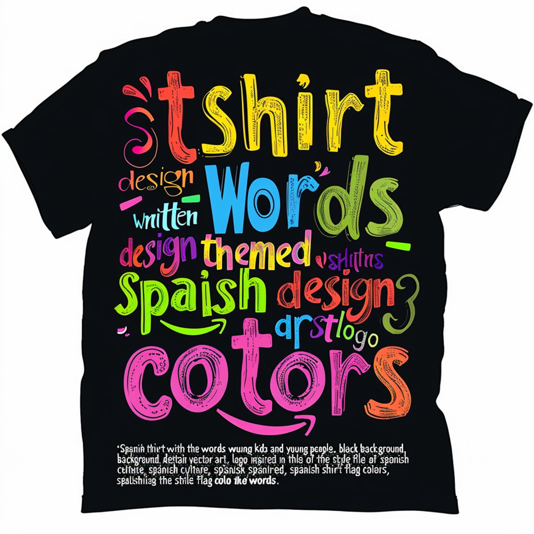 Spanish Flag Colors T Shirt for Kids & Young People Colorful 'Dsemelo